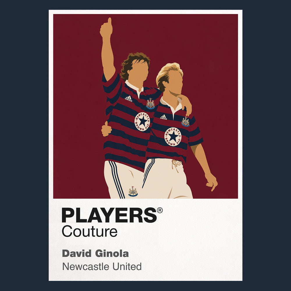 David Ginola Newcastle United navy Icon Frame artwork detail