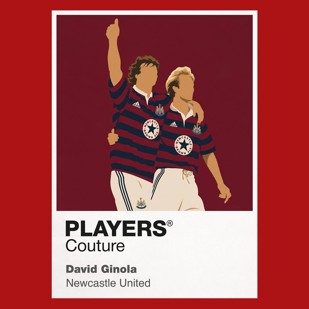 David Ginola Newcastle United red Icon Frame artwork detail