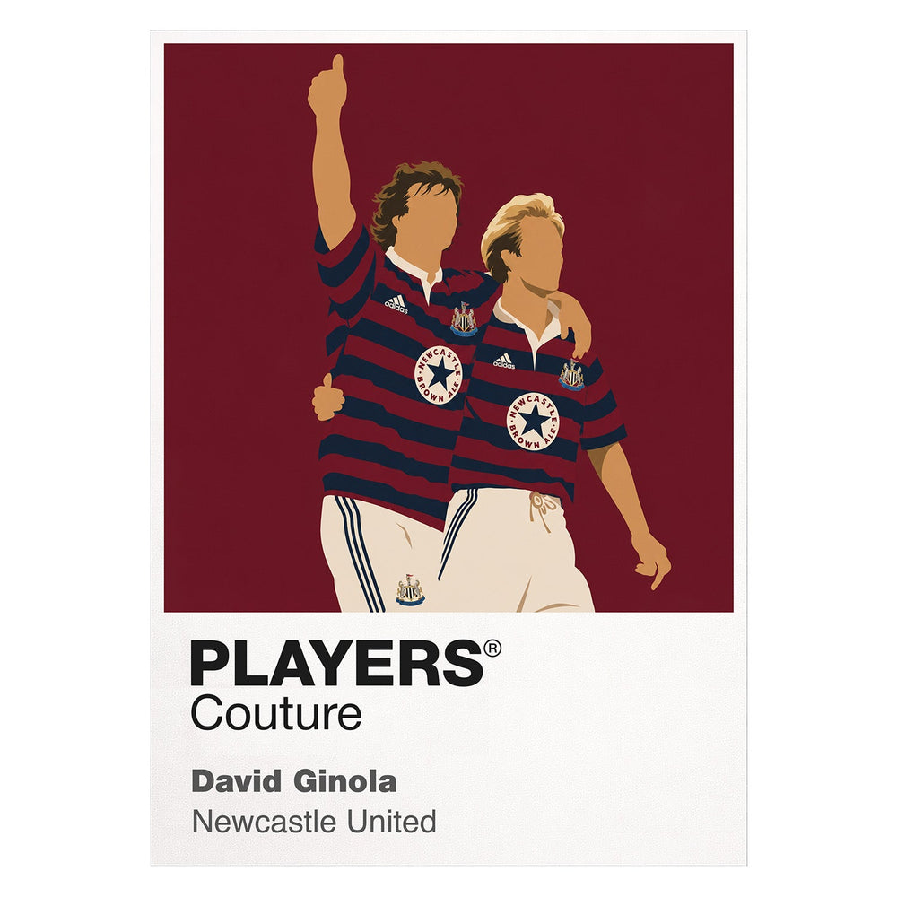 David Ginola Newcastle United white Icon Frame artwork detail