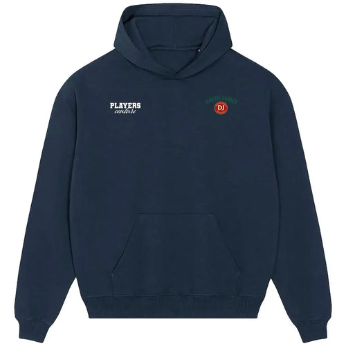 David James hoodie – navy men's hoodie featuring the David James Players Couture logo
