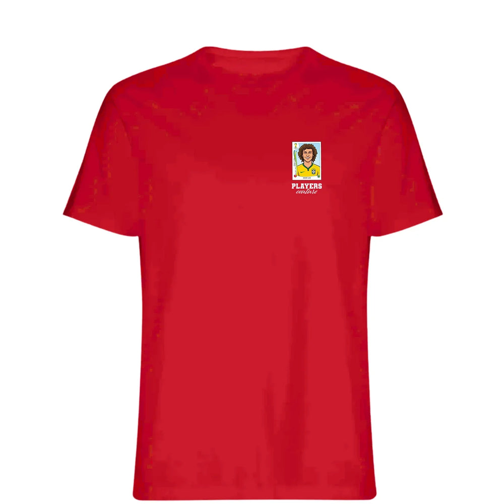 David Luiz World Cup t-shirt – red men's t-shirt featuring the David Luiz World Cup Players Couture logo