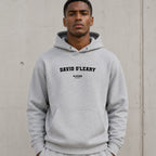 david-o-leary name-print hoodie - grey