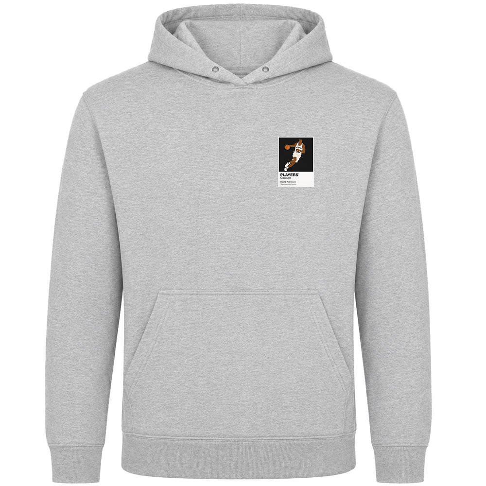 David Robinson Spurs Basketball Icon Frame Men's Hoodie - Gray