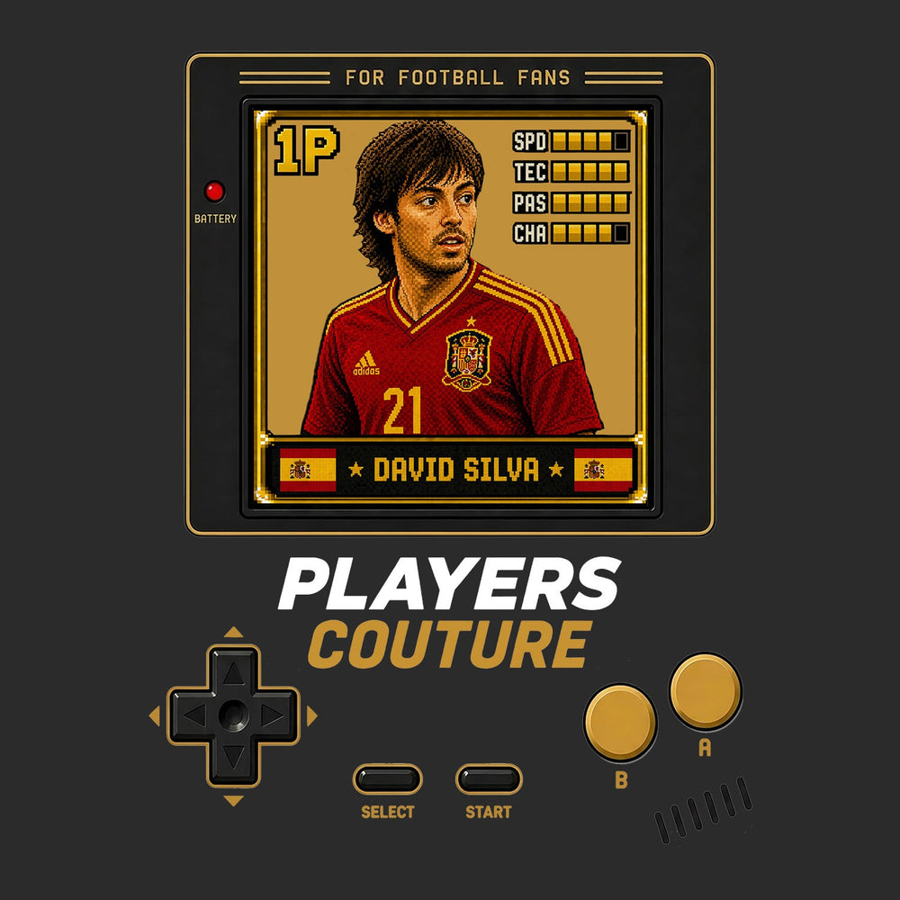 David Silva 1P 8-Bit t-shirt retro gaming design by Players Couture