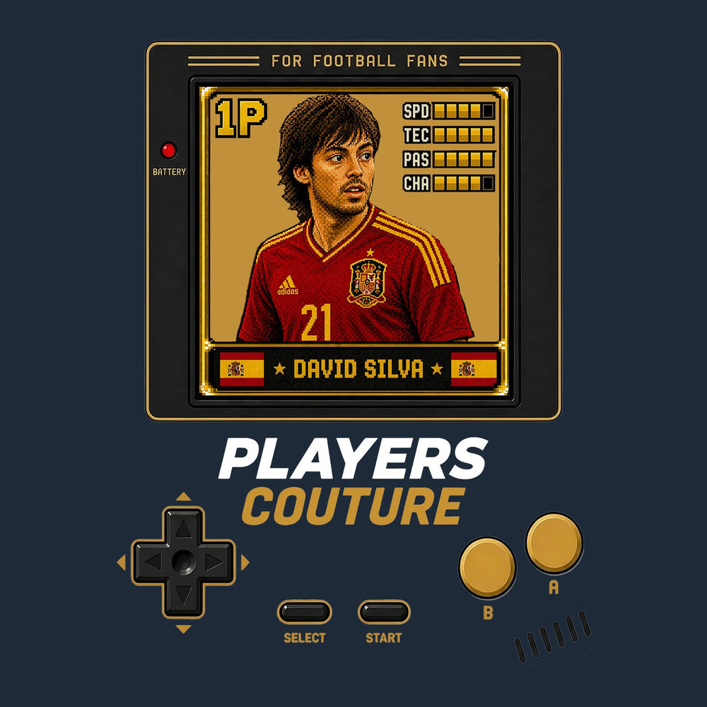 David Silva 1P 8-Bit t-shirt retro gaming design by Players Couture