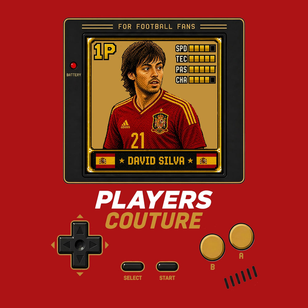 David Silva 1P 8-Bit t-shirt retro gaming design by Players Couture
