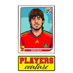 David Silva World Cup Sticker Men's T-Shirt – close-up detail shot of the David Silva World Cup Players Couture logo design