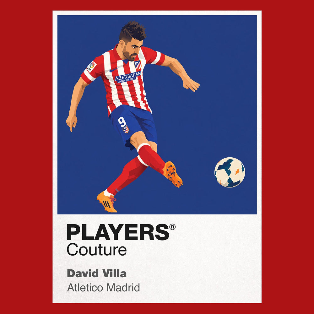 David Villa Atlético Madrid red Icon Frame artwork detail