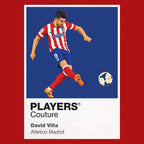 David Villa Atlético Madrid red Icon Frame artwork detail