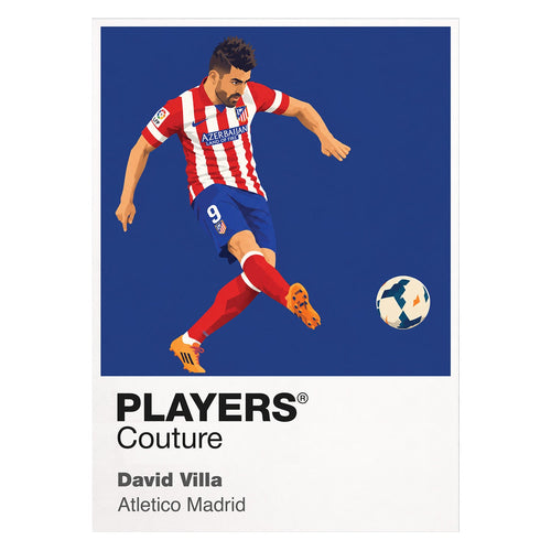 David Villa Atlético Madrid white Icon Frame artwork detail