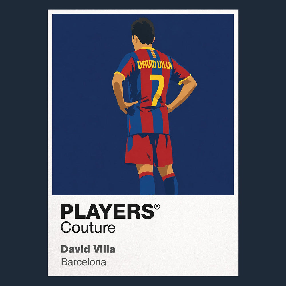 David Villa Barcelona navy Icon Frame artwork detail