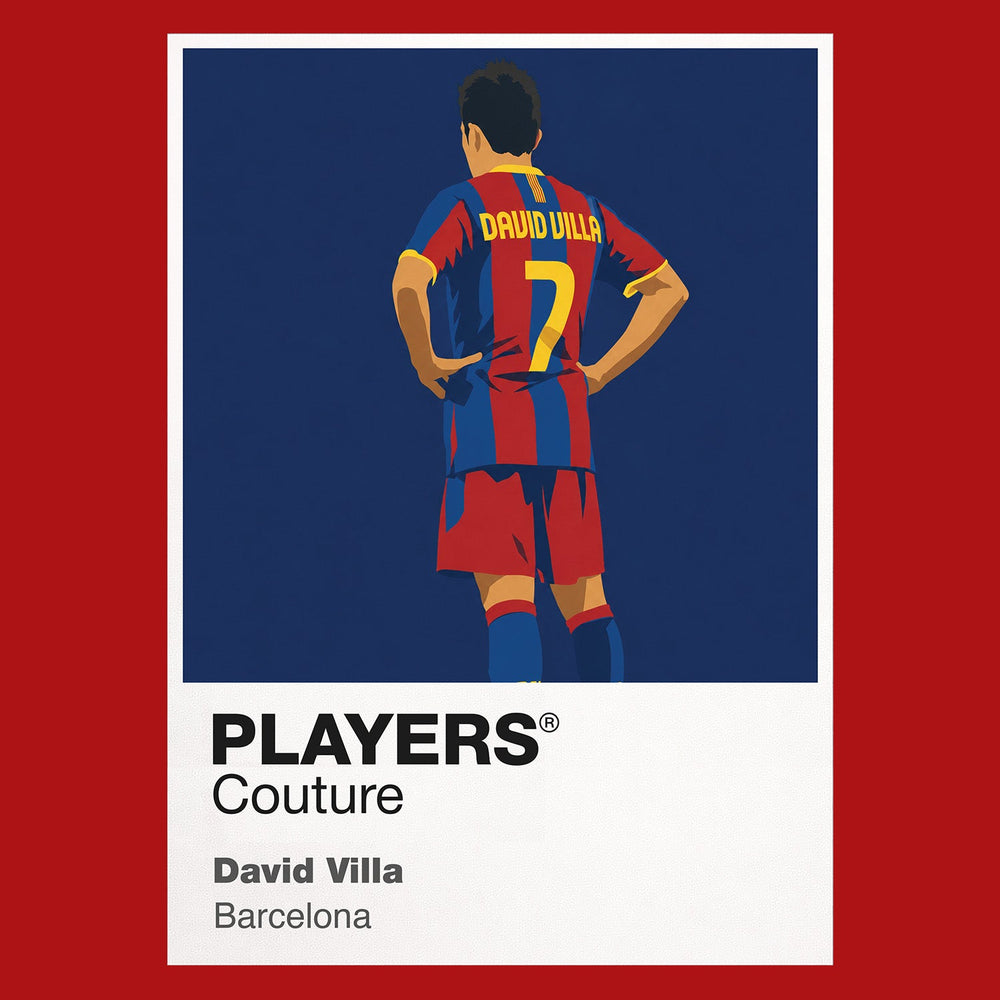 David Villa Barcelona red Icon Frame artwork detail