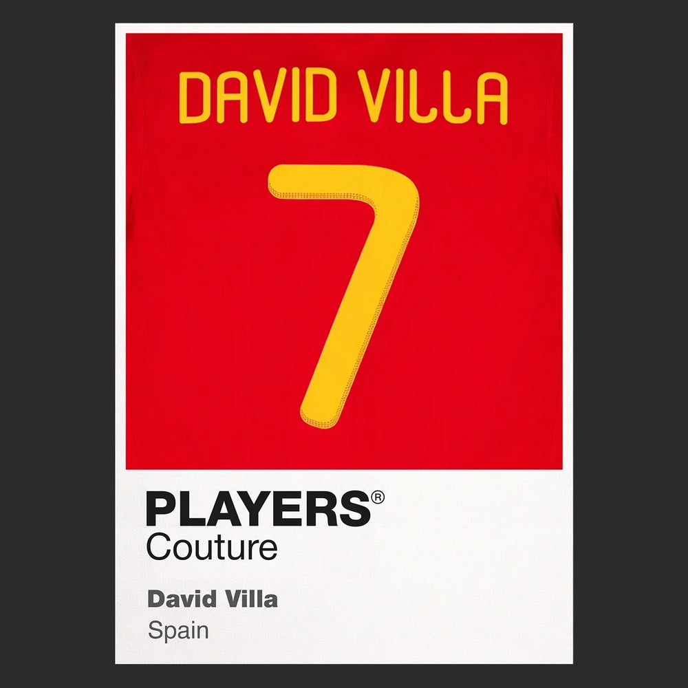 David Villa 7 Football Shirt Frame Men's Hoodie – black close-up detail shot of the David Villa 7 Football Players Couture