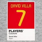 David Villa 7 Football Shirt Frame Men's Hoodie – grey close-up detail shot of the David Villa 7 Football Players Couture