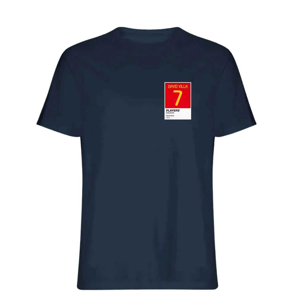 David Villa 7 Football t-shirt – navy men's t-shirt featuring the David Villa 7 Football Players Couture logo