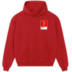 David Villa 7 Football hoodie – red men's hoodie featuring the David Villa 7 Football Players Couture logo