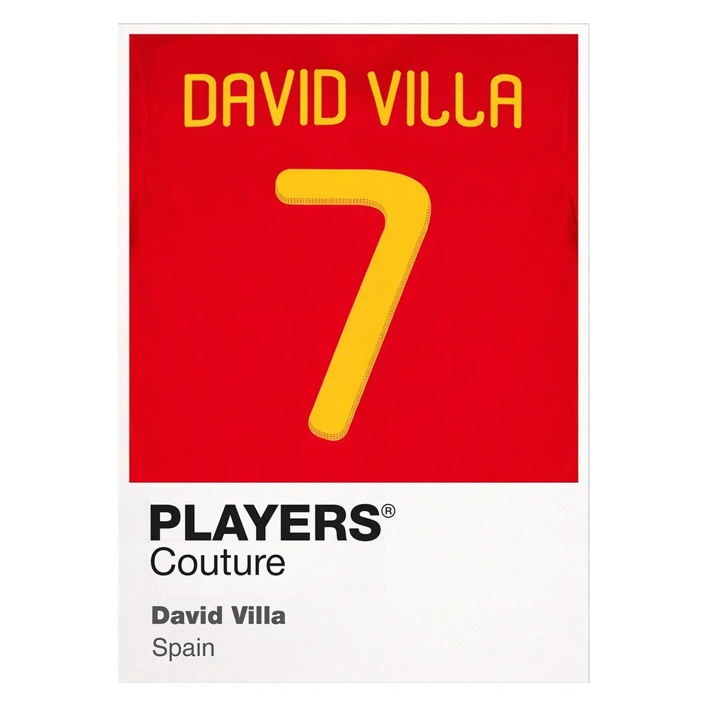 David Villa 7 Football Shirt Frame Men's Hoodie – white close-up detail shot of the David Villa 7 Football Players Couture