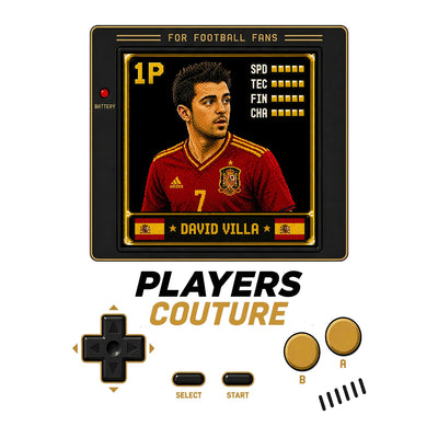 David Villa 1P 8-Bit t-shirt retro gaming design by Players Couture