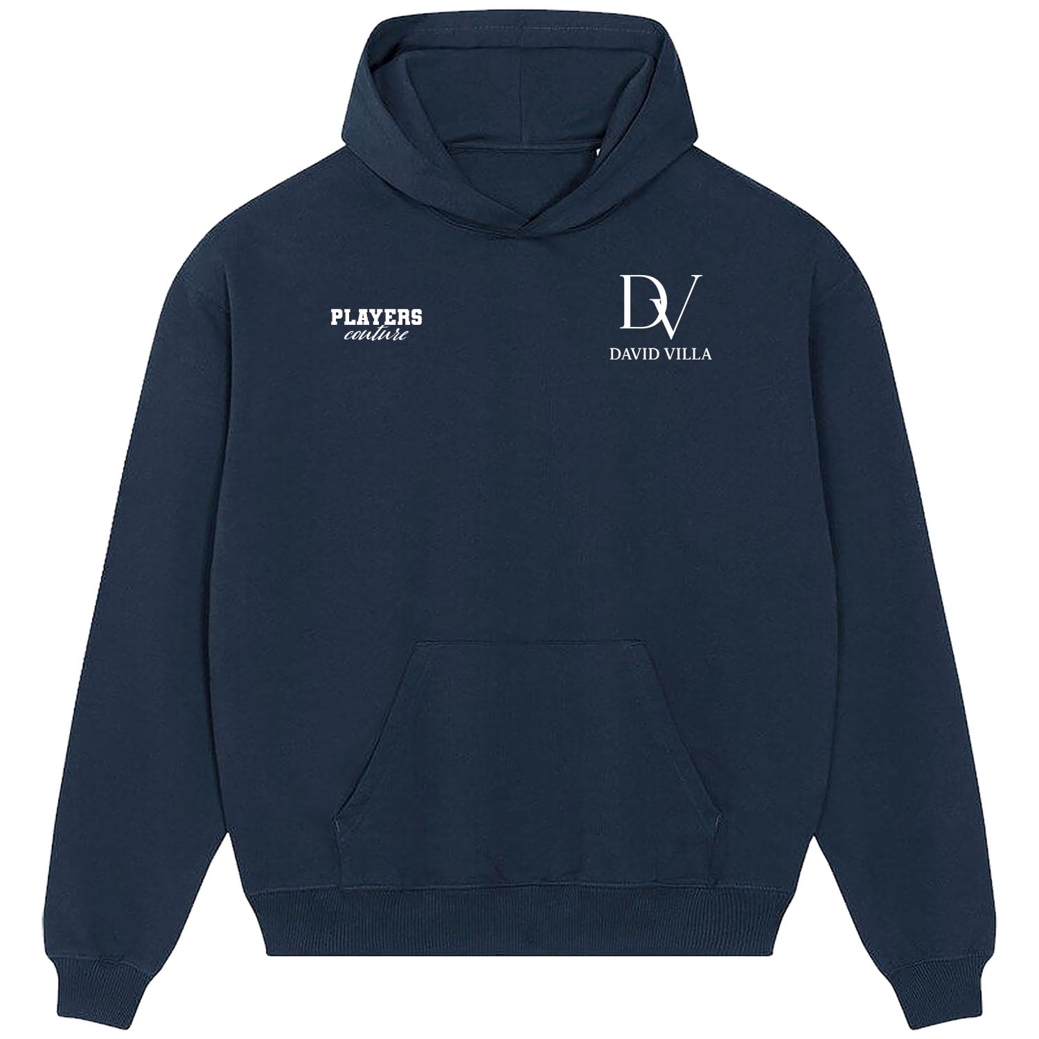 David Villa Logo Players Couture Men's Casual Hoodie Navy