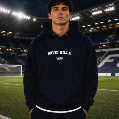 david-villa name-print hoodie - navy