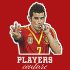 David Villa Badge Men's Hoodie – close-up detail shot of the David Villa Players Couture logo design