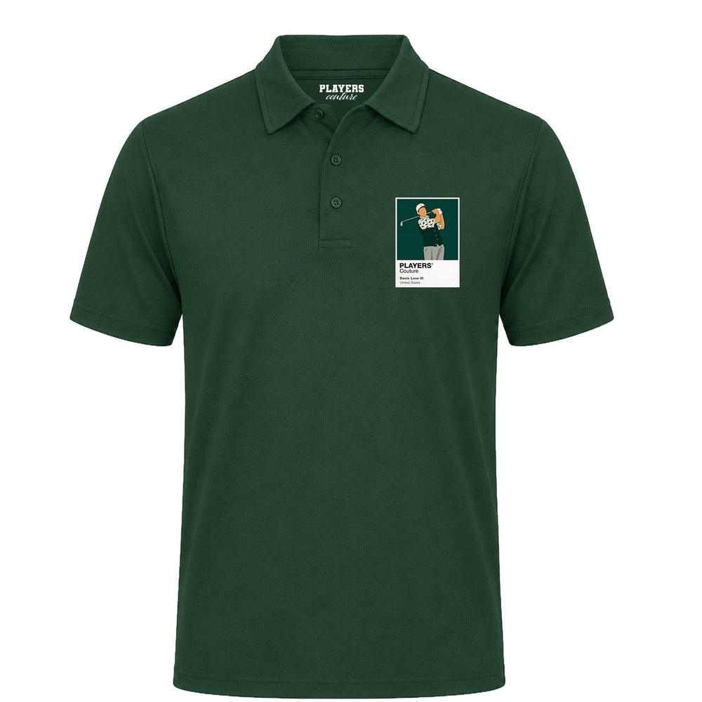 Davis Love III Golf Icon Frame Men's Polo Shirt - Bottle Green