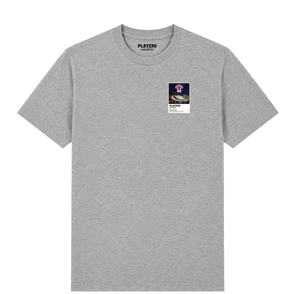 Davor Šuker Croatia Icons in Lights Frame Men's T-Shirt in Gray