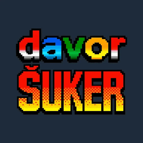 Davor Suker Logo Men's T-Shirt – navy close-up detail shot of the Davor Suker Players Couture logo design