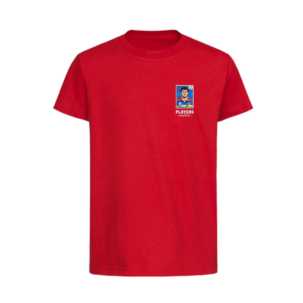 Davor Suker World Cup Sticker Kids T-Shirt – davor suker sticker kids red tshirt Players Couture design