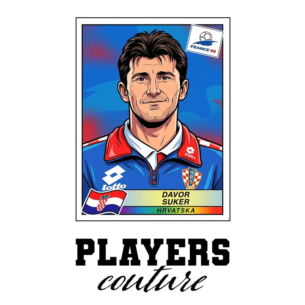 Davor Suker World Cup Sticker Kids Hoodie – davor suker white Players Couture design