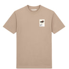 Dawn Run horse racing T-shirt – mens desert sand tshirt view