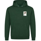 Dawn Run horse racing hoodie – mens forest green hoodie view