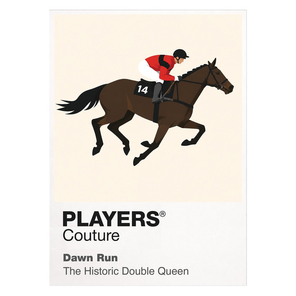 Dawn Run horse racing T-shirt – white view