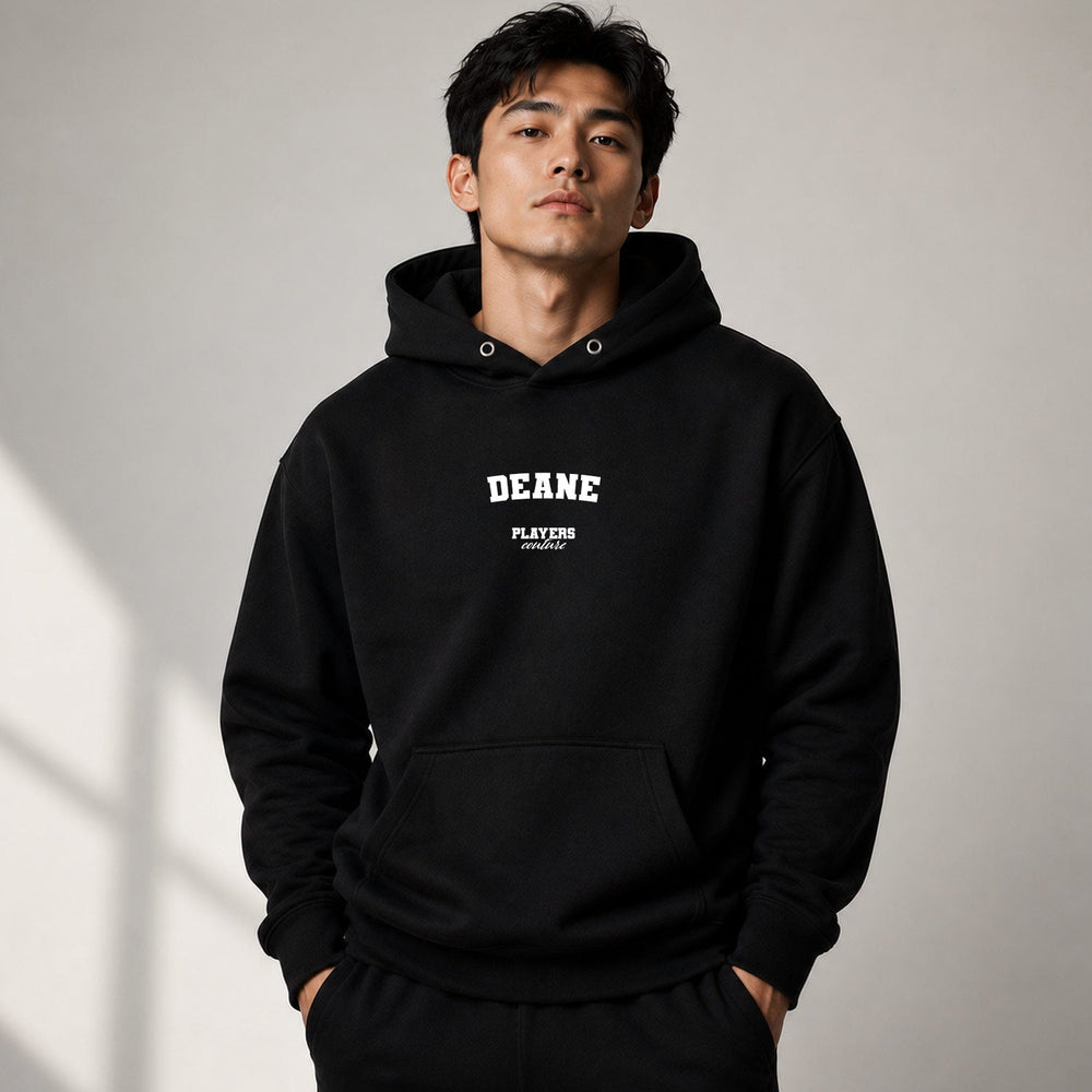 deane name-print hoodie - black
