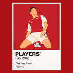 Declan Rice Arsenal Icon Frame Kids T-Shirt — Red Artwork