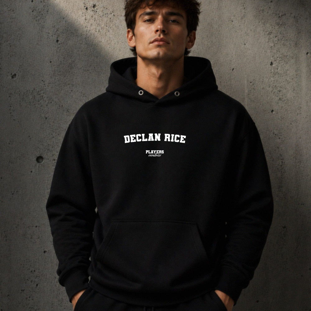 declan-rice name-print hoodie - black