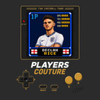 Declan Rice 1P 8-Bit hoodie retro gaming design by Players Couture