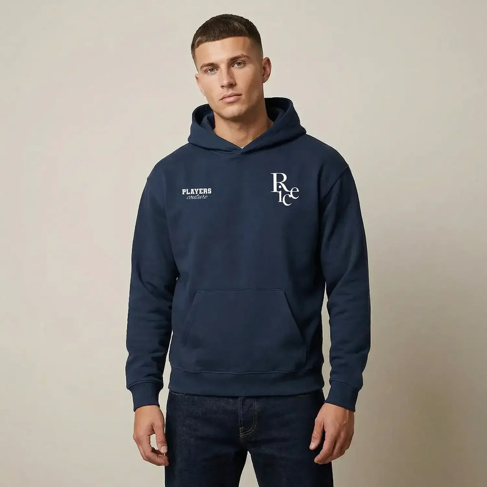 Declan Rice Logo Men's Hoodie – close-up detail shot of the Declan Rice Players Couture logo design