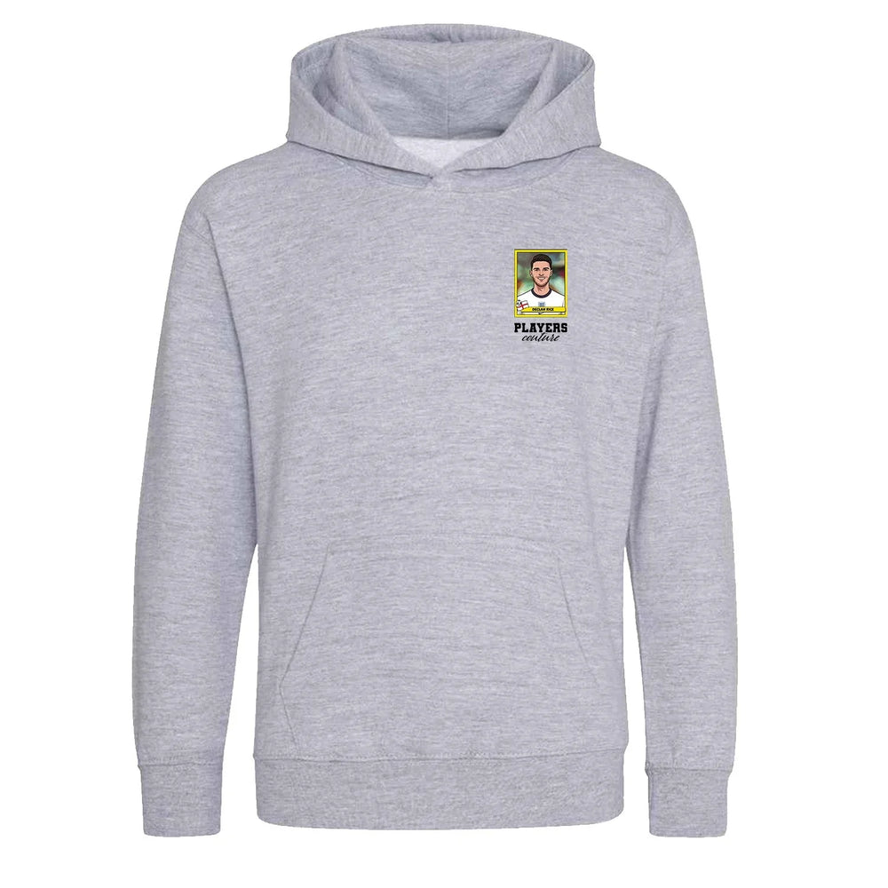 Declan Rice World Cup Sticker Kids Hoodie – declan rice sticker kids grey hoodie Players Couture design