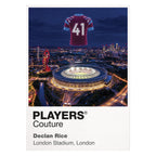 Declan Rice West Ham United number 41 Icons in Lights Frame artwork in white