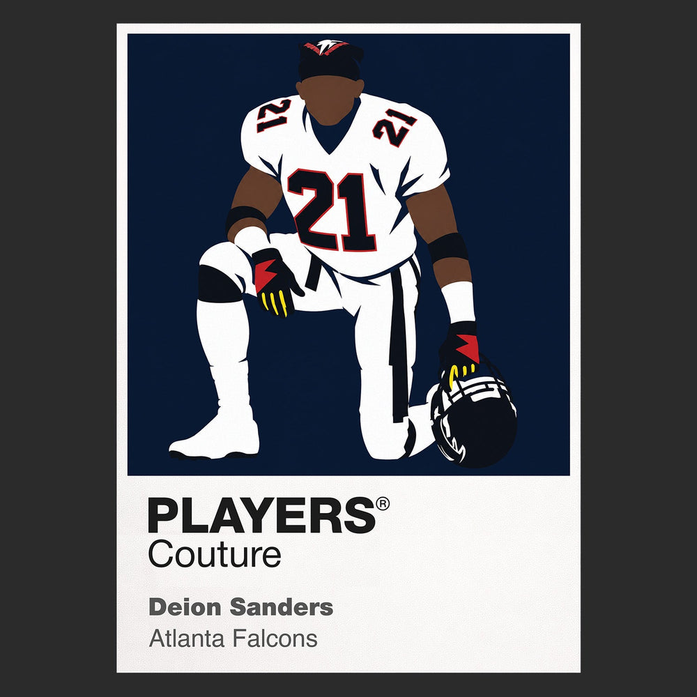 Deion Sanders Prime Time's Atlanta Falcons beginning Icon Frame artwork in black