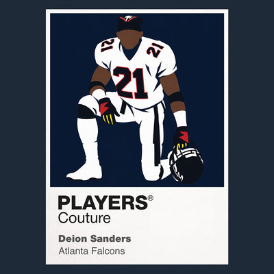 Deion Sanders Prime Time's Atlanta Falcons beginning Icon Frame artwork in navy