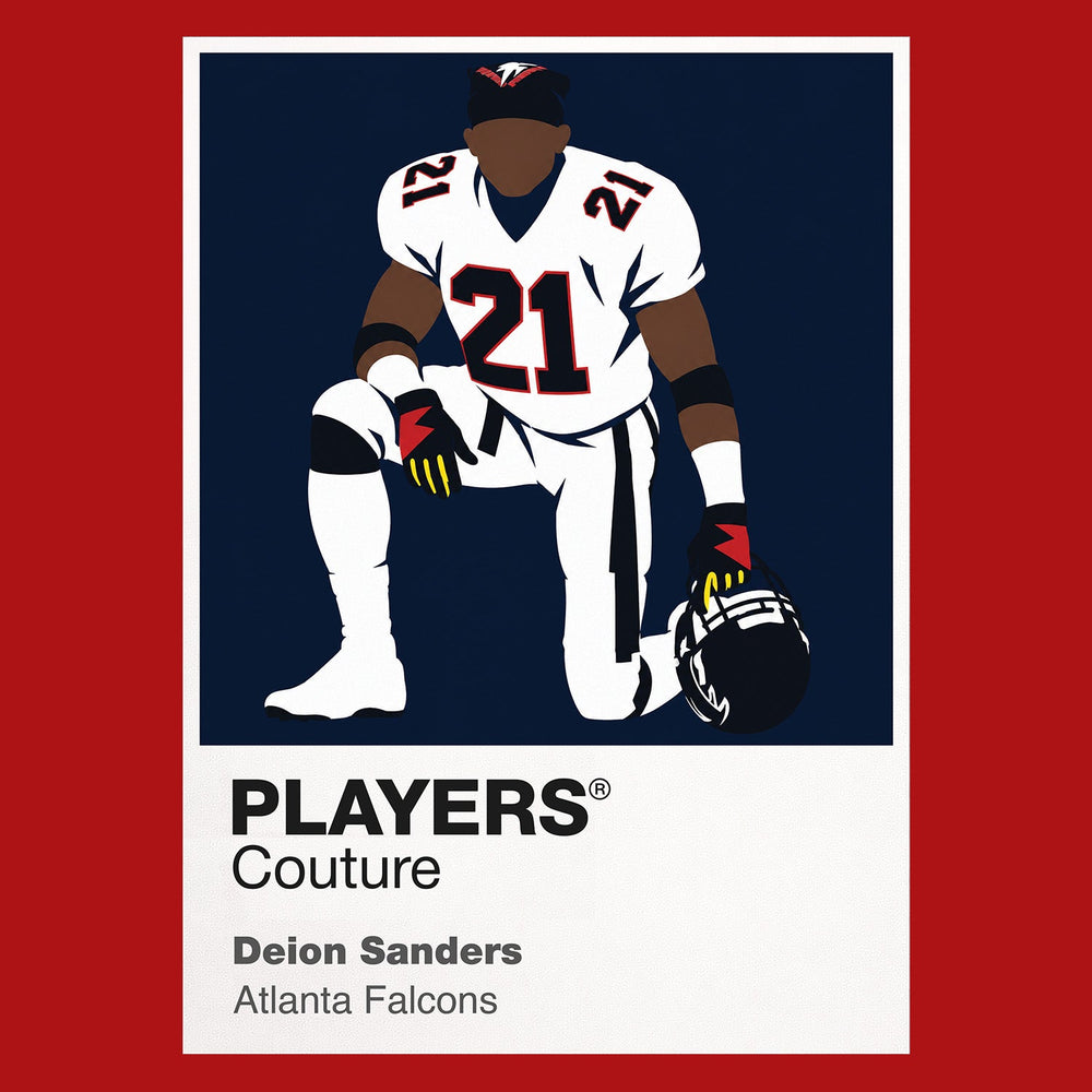 Deion Sanders Prime Time's Atlanta Falcons beginning Icon Frame artwork in red