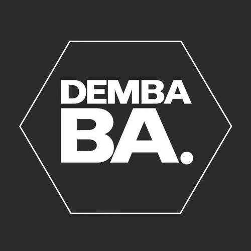 Demba Ba Logo Men's T-Shirt – black close-up detail shot of the Demba Ba Players Couture logo design