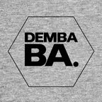 Demba Ba Logo Men's T-Shirt – grey close-up detail shot of the Demba Ba Players Couture logo design