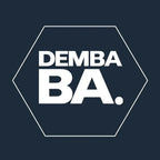 Demba Ba Logo Men's T-Shirt – navy close-up detail shot of the Demba Ba Players Couture logo design