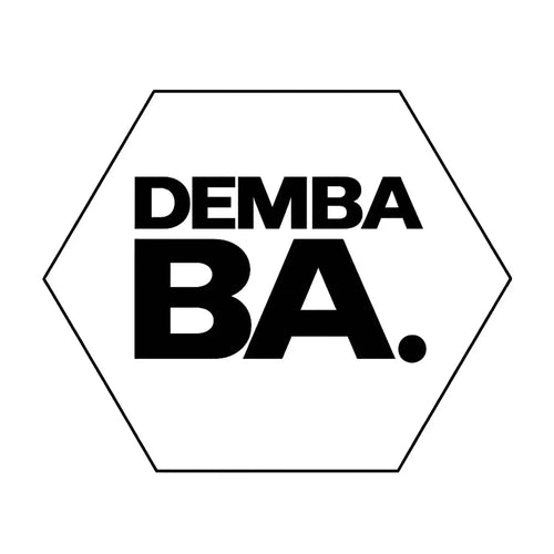 Demba Ba Logo Men's T-Shirt – white close-up detail shot of the Demba Ba Players Couture logo design