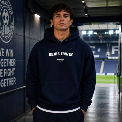 denis-irwin name-print hoodie - navy