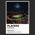 Denis Law Scotland Icons in Lights Frame artwork in black