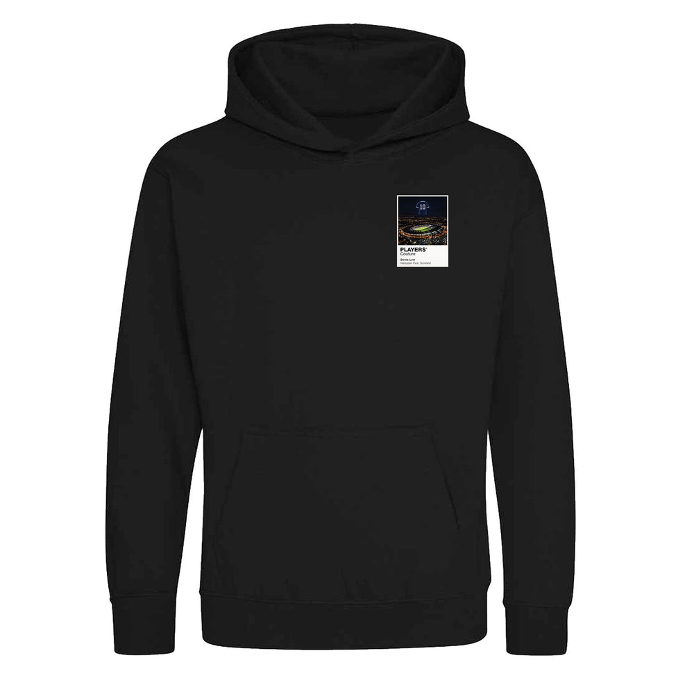 Denis Law Scotland Icons in Lights Frame Kids Hoodie in Black
